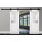 Sartodoors Sturdy Double Barn Door with Frosted Glass White 48x84 (2* 24x84) Solid Core Modern Interior VEREGIO7339DB-S-WS-4884 - alternate 1