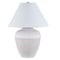 Homeroots 23" Red and White Ceramic Urn Table Lamp With White Cone Shade 546121 - alternate 1