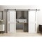 Sartodoors Sturdy Dbl Barn Door 72 x 96in W/, White Silk W/ Frosted Glass, 13FT Rail Hangers Heavy Set VEREGIO7288DB-WS-7296 - alternate 1