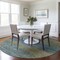 Homeroots 8' Denim Blue Round Striped Washable Indoor Outdoor Area Rug 608469 - alternate 6