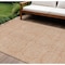 Homeroots 10' X 14' Peach And Beige Geometric Washable Indoor Outdoor Area Rug 610846 - alternate 1