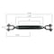 Hyw Products Drop Forged Hot Dipped Galvanized Steel Turnbuckle 1/4in x 4in Jaw/Jaw 2011144 - alternate 3