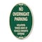 Signmission No Overnight Parking, 12 Inch X 18 Inch Architectural Oval, Heavy Gauge Aluminum A-OV-G-1218-9967 - alternate 1