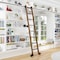 Quiet Glide 8.06 ft. Walnut Contemporary Wheel Black Rolling Ladder, 12 ft. Rail QG.240-8WA-12-H.08 - alternate 1
