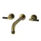 Kingston Brass Two-Handle Wall Mount Tub Faucet with Knurled Handle, Antique Brass KS8023KNL - alternate 1