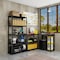 Shuntong Metal Shelving 5-Tier 34 in.W x 14 in.D x 72 in.H, Concealed Post, Laminated Boards - Black Wrinkle Textured Finish SH-ZCP-341472-5B-WB - alternate 4