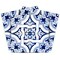 Homeroots 6" X 6" Blue Mia Gia Peel And Stick Removable Tiles 400177 - alternate 2