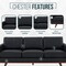 Leisuremod Chester Modern Leather Sofa with Birch Wood Base, Black CS83BL-L - alternate 5