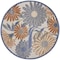 Homeroots 8' Beige Round Floral Indoor Outdoor Area Rug 572913 - alternate 1