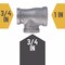 B & K 1 in. FIP each X 3/4 in. D FIP 3/4 in. D FIP Black Malleable Iron Reducing Tee 310RT-13434 - alternate 2