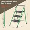 Campior Green 3-Step Foldable Stool, 500 lbs Capacity, Anti-Slip Feet, Steel Frame, Space-Saving Design DRIB3STP492 - alternate 7