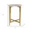 Homeroots 21" Brown Tan and Gold Marble and Metal Round End Table 632680 - alternate 5