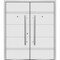 Vdomdoors Steel Double Doors Deux 1705 White Enamel Stainless Inserts Single Modern Painted DEUX1705DEXD-BEM-RH-W72 x H80 - alternate 1