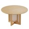Homeroots 52" Natural Solid Wood and Rattan Cross Leg Base Round Top Dining Table 712196 - alternate 1