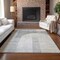 Homeroots 5' X 8' Silver Gray And Beige Geometric Washable Indoor Outdoor Area Rug 582729 - alternate 4