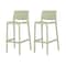 Homeroots Set of Two 30" Green Heavy Duty Plastic Low Back Outdoor Bar Height Chairs, 2PK 565362 - alternate 3