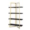 Homeroots 69" Black Stainless Steel and Wood Four Tier Etagere Bookcase 544730 - alternate 4