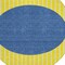 Homeroots 8' Yellow And Blue Round Striped Washable Indoor Outdoor Area Rug 597213 - alternate 4
