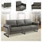 Leisuremod Lincoln Modern Leather 3-Seater Sofa with Stainless Steel Base LAB83GR-L - alternate 5
