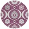 Homeroots 8' Eggplant Ivory And Gray Round Medallion Washable Indoor Outdoor Area Rug 589604 - alternate 3