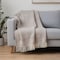 Homeroots 55" X 70" Chestnut Cotton Blend Woven Plush Throw Blanket with Fringe 632927 - alternate 4
