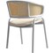 Leisuremod Ervilla Dining Arm Chair with Leather Seat and White Steel Base in White, 4PK ECW-20W-L4 - alternate 4