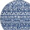 Homeroots 8' Navy Blue And Ivory Round Southwestern Washable Indoor Outdoor Area Rug 594180 - alternate 4