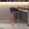 Armen Living Diana 26in Swivel Walnut Wood Counter Stool in Black Faux Leather LCDIBAWABLK26 - alternate 6