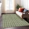Homeroots 8' X 10' Olive Green And Ivory Striped Washable Indoor Outdoor Area Rug 595886 - alternate 3