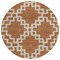 Homeroots 8' Brown And Ivory Round Geometric Washable Indoor Outdoor Area Rug 593782 - alternate 2