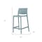 Homeroots Set of Four 26" Baby Blue Heavy Duty Plastic Low Back Outdoor Counter Height Bar Chairs 565366 - alternate 5