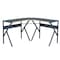Homeroots 49" Black Wood and Metal Corner H-Shape Computer Desk 568031 - alternate 7