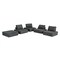 Homeroots Modern Charcoal Gray Floor Pillow Modular Sectional Sofa 473574 - alternate 5