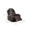 Homeroots 34" Brown Faux Leather Heated Massage Home Theater Recliner 318864 - alternate 4