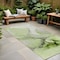 Homeroots 8' Runner Green Abstract Washable Non Skid Indoor Outdoor Runner Rug 559686 - alternate 1