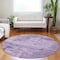 Homeroots 8' Lavender And Purple Round Abstract Washable Indoor Outdoor Area Rug 602721 - alternate 3