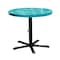 Leisure Craft 36" Round Perforated Pedestal Table, Portable, 30"H, Teal 36TAB30-TEAL - alternate 1