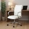 Homeroots White and Silver Adjustable Height Swivel Rolling Office Chair 554029 - alternate 4