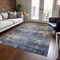 Homeroots 5' X 8' Denim Blue And Tan Abstract Washable Indoor Outdoor Area Rug 606141 - alternate 6