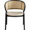 Leisuremod Ervilla Dining Arm Chair with Wicker Back and Leather Seat in Beige EC20BG-L - alternate 8