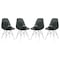 Leisuremod Dover Dining Side Chair with Acrylic Legs, Transparent Black, 4PK EPC19TBL4 - alternate 1