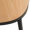 Leisuremod Tule Dining Side Chair with Velvet Seat and Steel Frame, Natural Wood/Brown, 2PK TCNW18BR2 - alternate 6