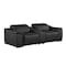 Homeroots 93in Black and Silver Italian Leather Power Reclining Loveseat With Storage 720570 - alternate 7