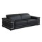 Homeroots 89" Black Italian Leather Sofa With Silver Legs 329597 - alternate 7