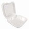 Plastifar Foam Hinged Lid Containers, 9 x 10 x 3, White, Foam, 200PK 12084 - alternate 2