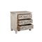 Homeroots 30" Distressed Gray Three Drawer Floral Carved Solid Wood Nightstand 521195 - alternate 6