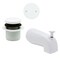 Westbrass 5-1/4in Front Diverter Tub Spout with Tip-Toe Drain and 2-Hole Overflow Trim, Powder Coat White CO531-50 - alternate 1