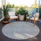 Homeroots 8' Silver Gray And Ivory Round Tribal Washable Indoor Outdoor Area Rug 582646 - alternate 4