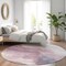 Homeroots 8' Mauve And Pink Round Abstract Washable Indoor Outdoor Area Rug 611383 - alternate 5
