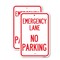 Signmission Emergency Lane No Parking Sign, 18'' X 24'' 2 Signs, Heavy Gauge Aluminum, 2PK A-1824-2PACK-24109 - alternate 1
